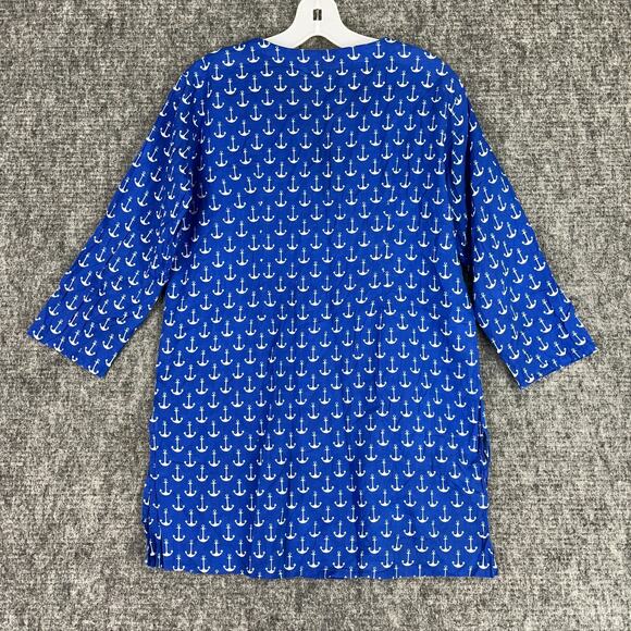 KikiSol Coverup Womens S Oversized Anchors Nautical Sailing Club Swimwear - Picture 2 of 9